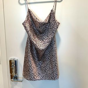 Princess Polly Satin Snow Leopard Mini Dress